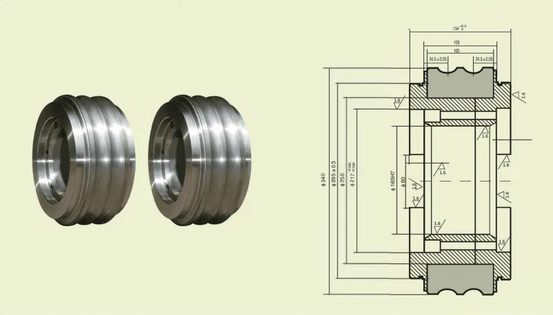 Composite cemented carbide roll rings