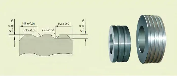 Dimensional drawing of tungsten carbide rolling mill rolls